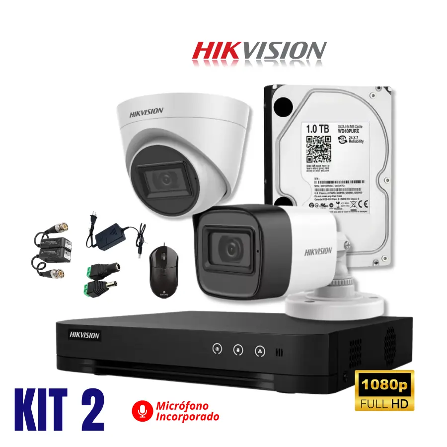 KIT DE 02 CÁMARAS FULL HD / CON AUDIO