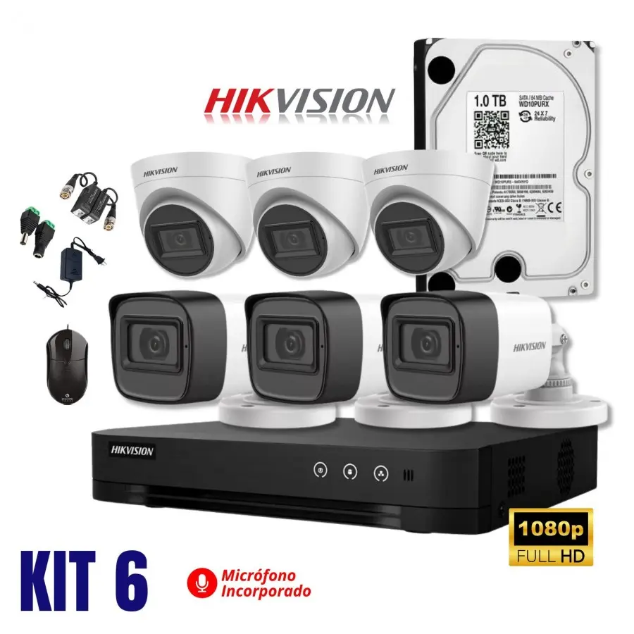 KIT DE 06 CÁMARAS FULL HD / CON AUDIO