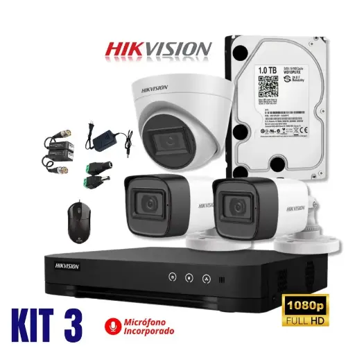 KIT DE 03 CÁMARAS FULL HD / CON AUDIO